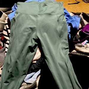 Green athletic pants